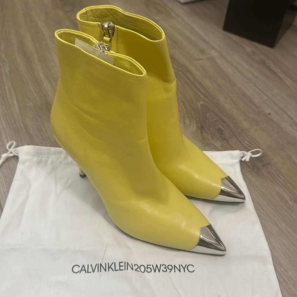 Calvin Klein 205W39NYC pointed cap toe boots.
